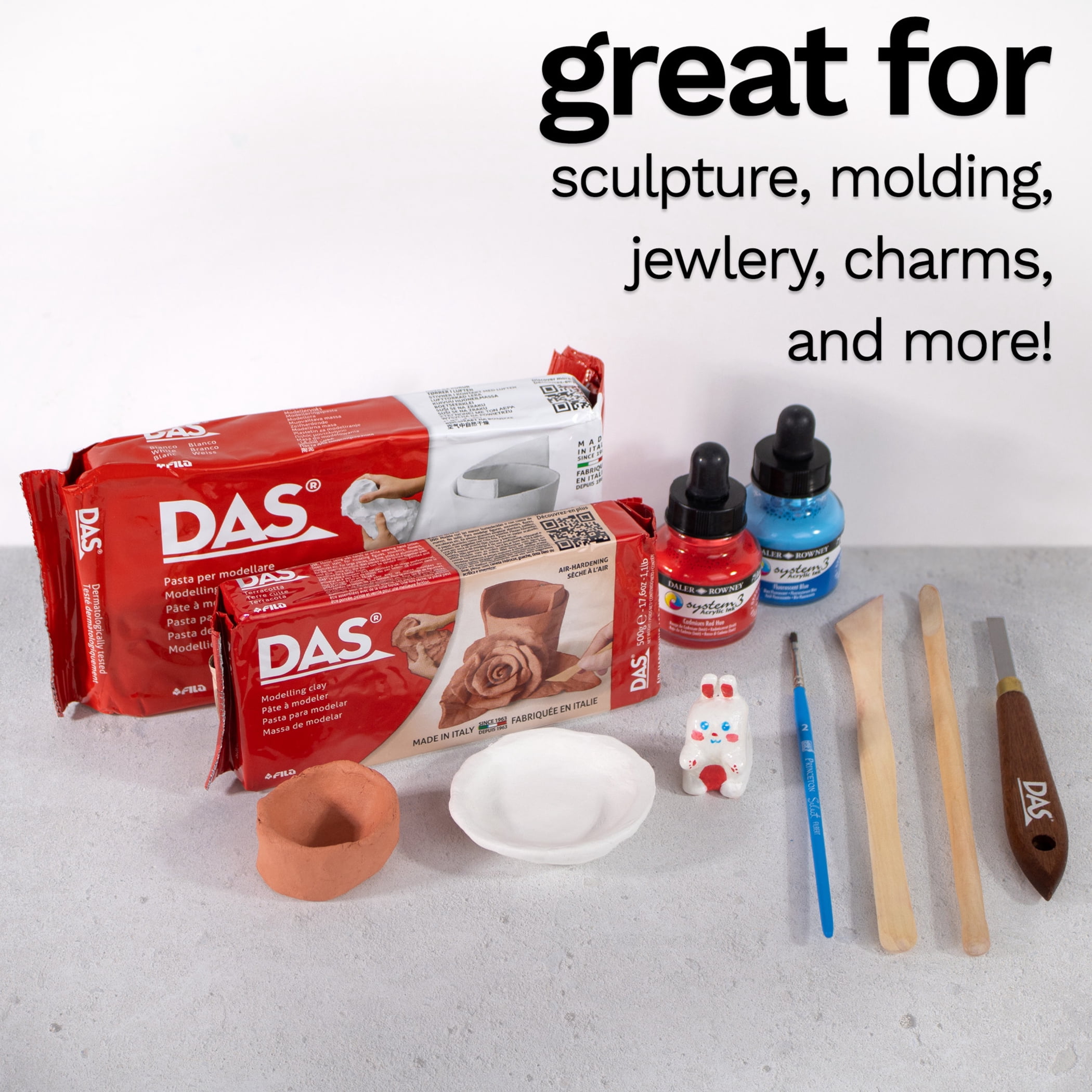 DAS Modeling Clay Air Hardening, Terra Cotta, 1.1lb, Pack of 3