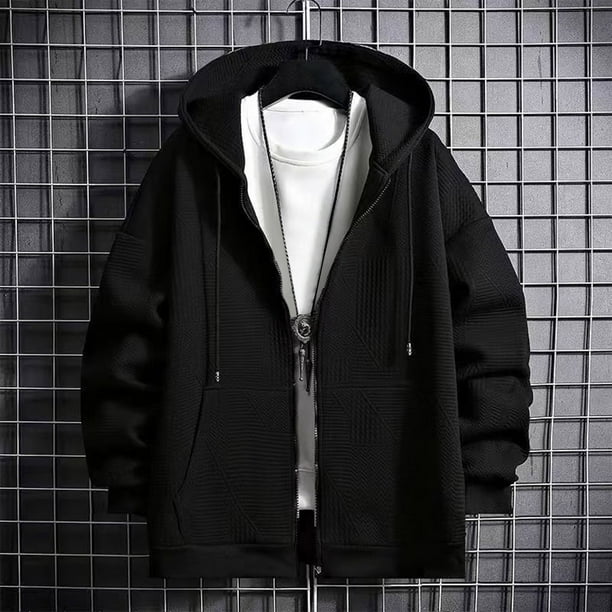 WILLBEST Sudaderas para Hombre, Cárdigan De Primavera y Otoño con Cremallera, Abrigo para Hombre, Sudadera Fina con Capucha para Primavera y Otoño Grande