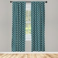 thumbnail image 4 of Ambesonne Modern Window Curtains, Surreal Floral Bloom Pattern, Each 28" W x 84" L, Petrol Blue Blush and Camel, 4 of 4