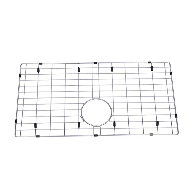 Stainless Sink Bottom Grid 28-3/8*15-3/8in Sink Rack Protector w/ Drain  Hole TOP