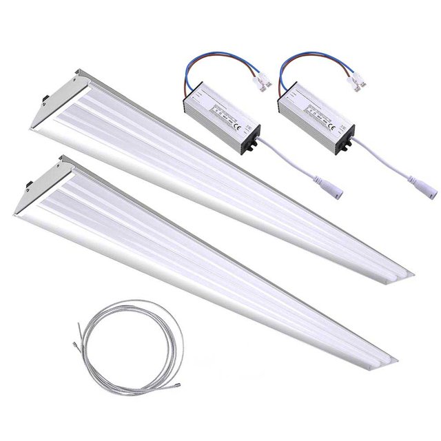DELight 2-Pack 40W LED Shop Light 5000K 4000-4500lm Garage Work Shop Hanging Light Feature Ceiling Light Aluminum