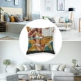 thumbnail image 5 of Underwater Flannel Fleece Pillow Cushion Cover, Cartoon Mermaid Riding on Goldfish Swimming Animals Happy, Decorative Square Accent Pillow Case, Orange Marigold White, 5 of 7
