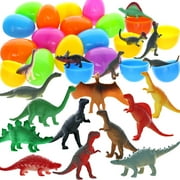GiftExpress 50 Pcs Easter Eggs Prefilled Dinosaur Toys - Prefilled Easter Basket Stuffers Perfect for Easter Egg Hunt, Easter Party Favors for Kids