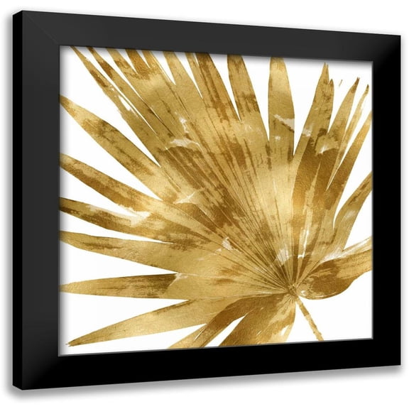 Miller, Melonie 12x12 Black Modern Framed Museum Art Print Titled - Tropical Gold Palm IV