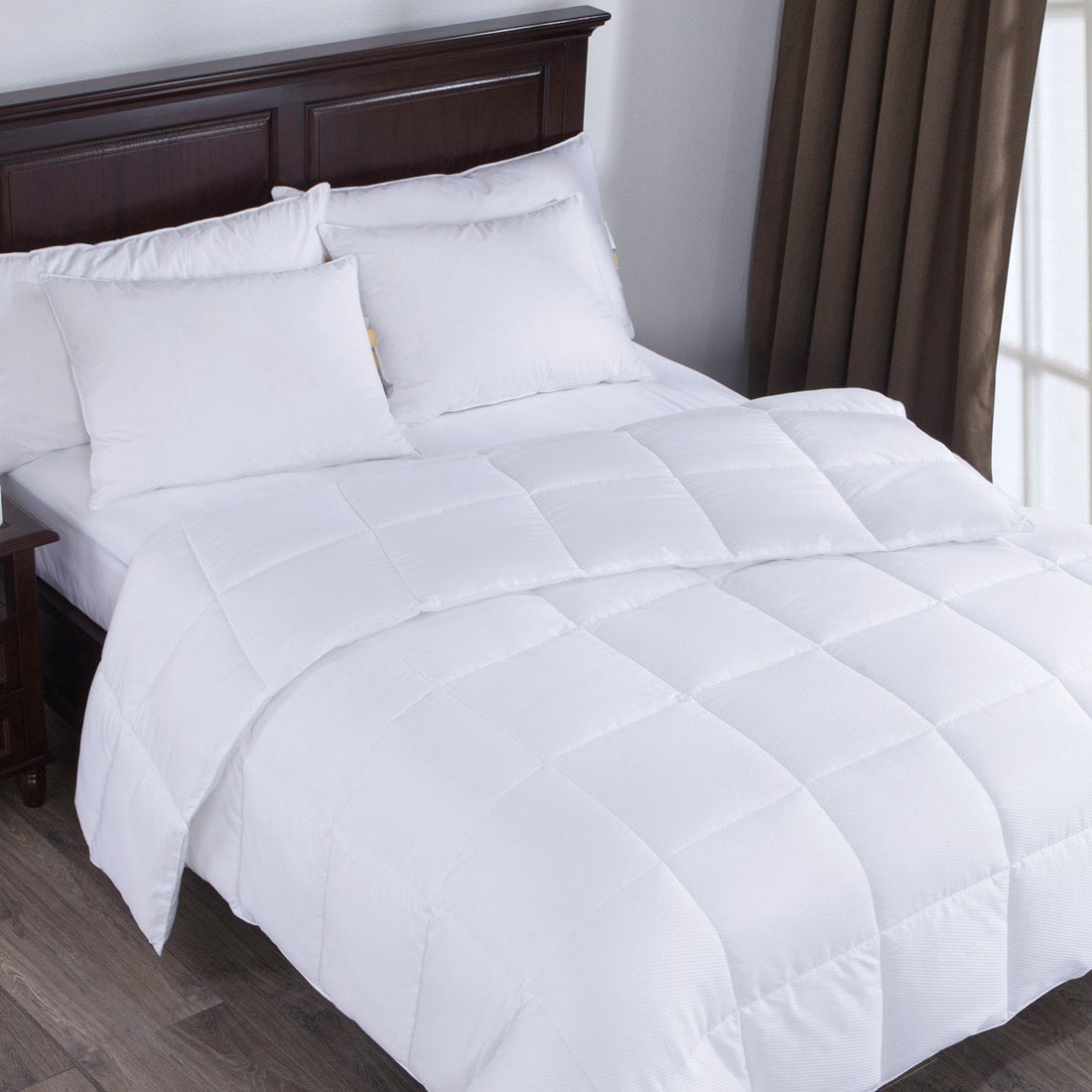 Puredown All Season White Down Alternative Comforter Duvet Insert, Peach Skin Fabric