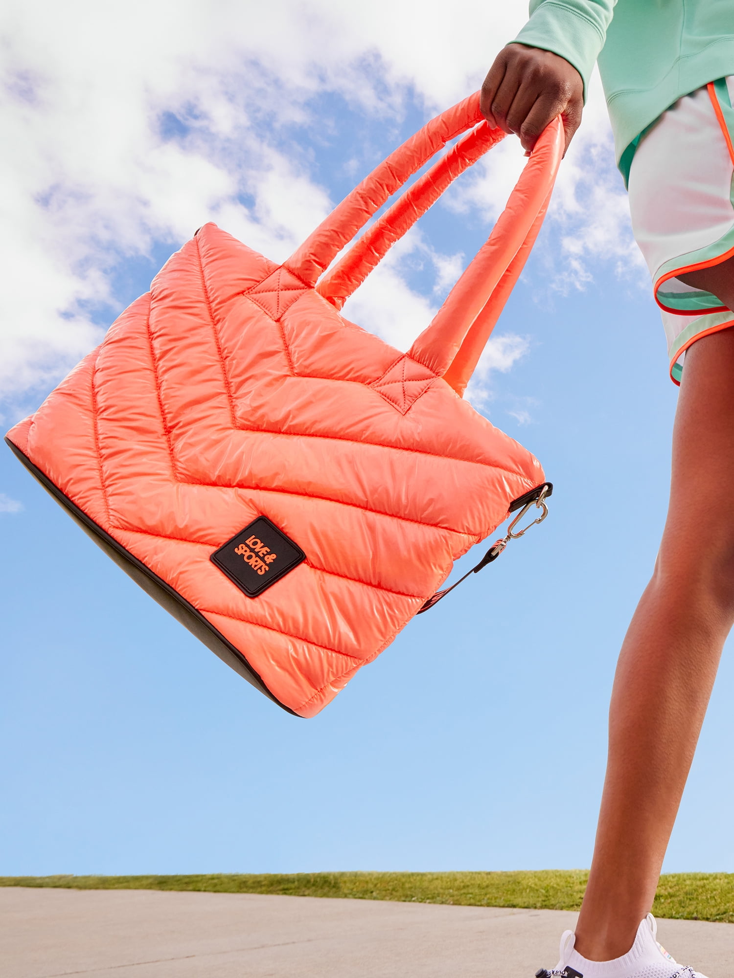 Love & Sports Women's Olivia Large Tote Bag, Orange Luster