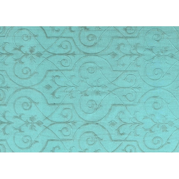 Ahgly Company Indoor Rectangle Abstract Light Blue Modern Area Rugs, 5' x 7'