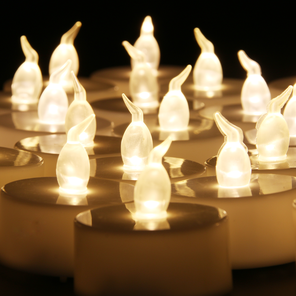 100 Pcs Tea Lights Flameless Candles Votive Candle LED TeaLight Fake Candles Battery Operated for Valentine Day Wedding Party Decorations