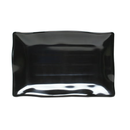 

Black 11 1/4 X 7 1/4 Wave Rectangular Plate Melamine Pack of 6 2 packs