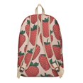 thumbnail image 3 of Pink Strawberry Plants Fruit Backpack for School,Cute School Bag,Schoolbag with Adjustable Shoulder Straps & Padded Back,15.7"x11.8"x5.5", 3 of 5