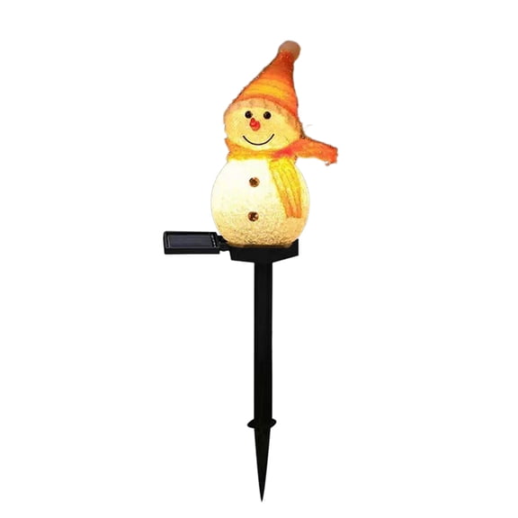 Deeceymbur Solar Powered Christmas Snowman Ground Light for Garden Yard Patio Outdoor Holiday Decoration Lawn Stake Light