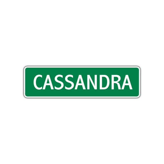 Cassandra Girls hildren Name Letter Printed Plaque Novelty Wall Decoration Label Indoor Outdoor Unique Aluminum Metal Sign 4"x13.5"
