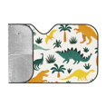 thumbnail image 2 of Kdxio Dinosaurs and Tropical Leaves Print Windshield Sun Shade, Foldable Sun Blocker for Car,Truck,SUV Automotive Interior Sun Protection,Reflective Shade for Front Windshield(Small), 2 of 7