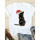 thumbnail image 3 of Camiseta con estampado navideño de estilo acuarela para mujer, ropa de Año Nuevo con cuello redondo, camiseta informal con estampado de los años 90, 3 of 5