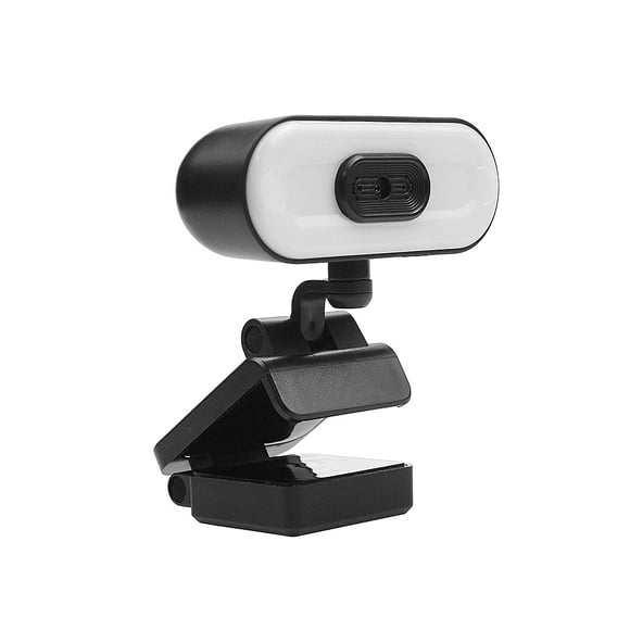 Generic 2K USB Webcam with Noise Canceling Omnidirectional Silicone Mic/Fill Light/Privacy Cover Support Auto Zoom&Focus/Flexible Rotation