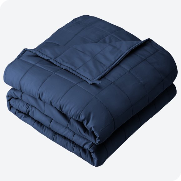 Bare Home 20 lbs Weighted Blanket for Adults - 60" x 80" - 210tc Twill Cotton, Dark Blue