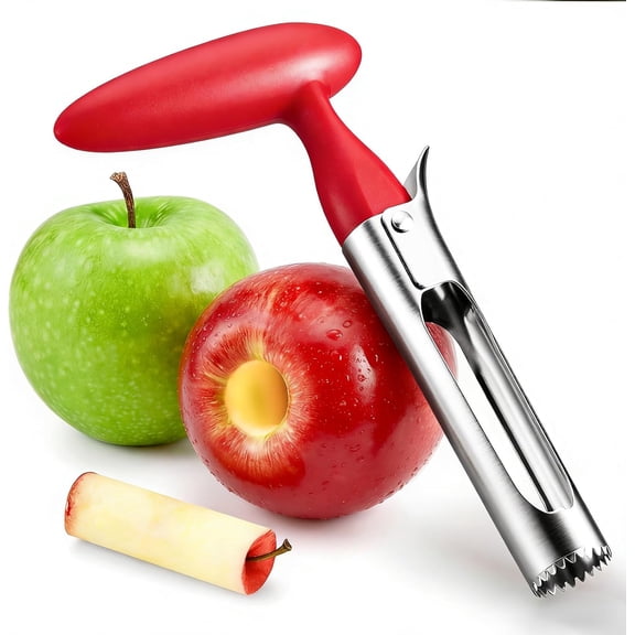 Premium Apple Corer Tool, Apple Core Remover with Sharp Serrated Blades, Ergonomic Handle & Stainless Steel - Easy Push for Quick Coring, Fruit Core Remover for Apples, Pears, Peppers