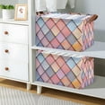 thumbnail image 2 of Yayeee Foldable Storage Basket for Shelves with Handles Waterproof Cloth Bins, Pink Shimmering Pattern, 2 of 7