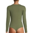 thumbnail image 3 of Time and Tru Women's Long Sleeve Bodysuit, 3 of 5