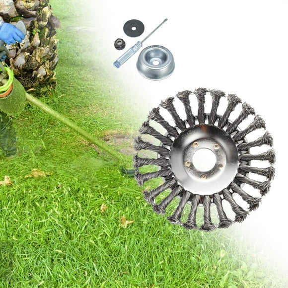 Trimmer Weeds Head Replacement Trimmer Weeds Head Dusting, Cleaning, Polishing Garden Power Tool Rotary Steel Wire Weeds Brush Head for Driveways 6inch