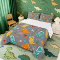 thumbnail image 2 of Manfei Space Astronaut Dino Animals Queen Comforter Set,Neon Stars Comforter Sets Queen,Gray Blue,Reversible,3pcs,1 Comforter and 2 Pillowcases, 2 of 7