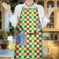 thumbnail image 6 of Multi Color Checkerboard Checkered Pattern Apron-Garden Aprons for Women with Pockets-Cotton Linen Waterproof Kitchen Cooking Gardening Aprons Adjustable for Kitchen,Cooking,BBQ and Salon 33x27 Inch, 6 of 7