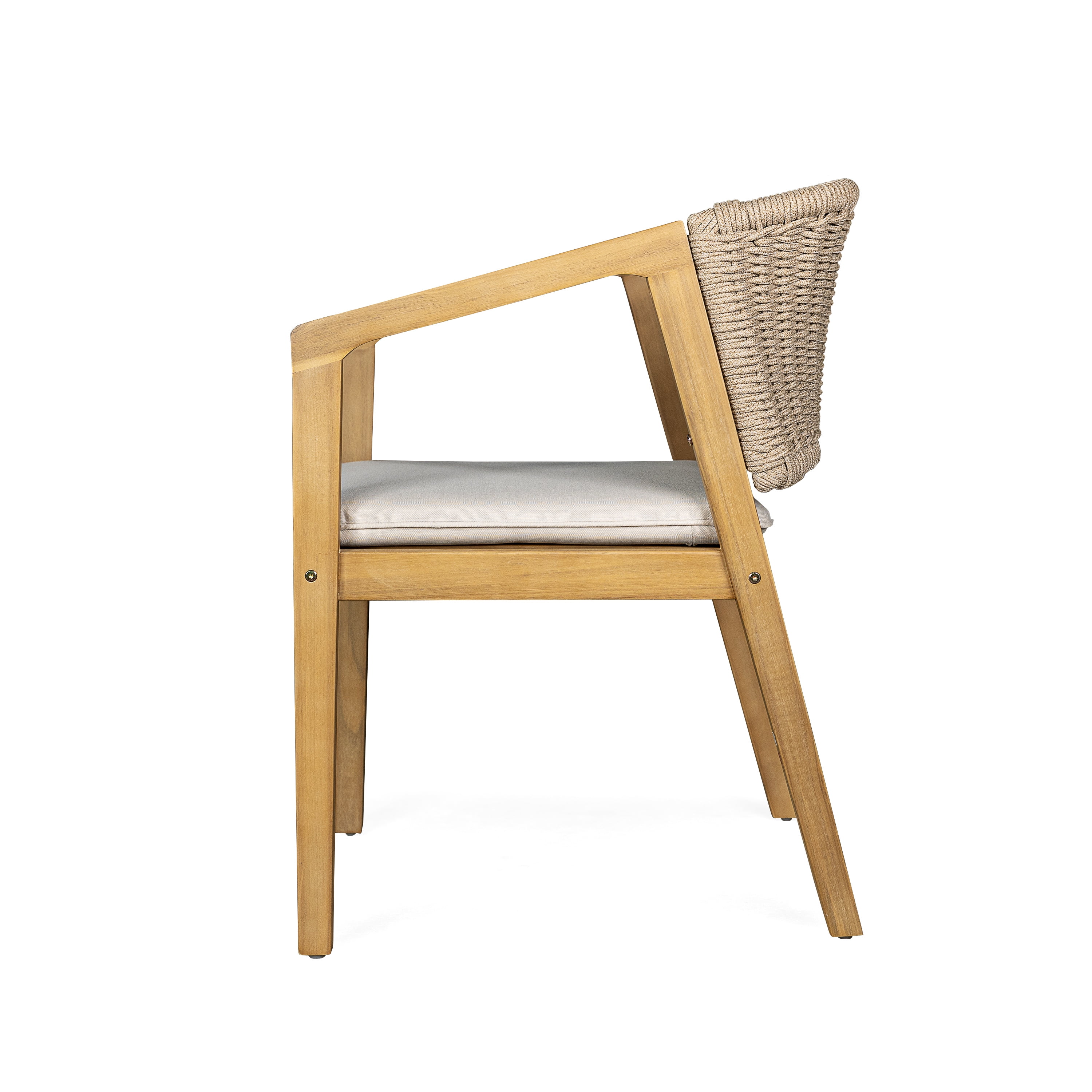 MAYEERTY Mid Century Modern Solid Wood Dining Chair with Armrests for Vanity For Living Room