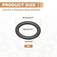 thumbnail image 2 of 124PCS M8 Stainless Steel Washers, M8x12x1mm Flat Washers Metal Crush Washer Metric Sealing Washers Assortment Kit 304 Stainless Steel Gasket Ring for Screws Bolts Automotive, 2 of 6