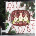 thumbnail image 3 of Ambesonne Snowman Shower Curtain, Noel Mozarella Plate Photo, 69"Wx70"L, Emerald White and Ruby, 3 of 4