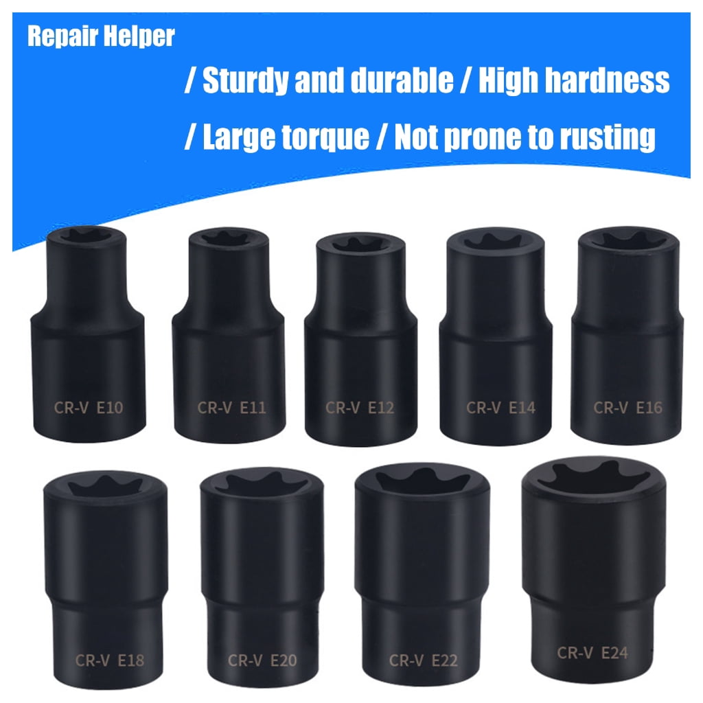 17pc High Strength Impact Socket Set E5 to E24 Suitable for Automotive And General Repairs DIY Enthusiasts & Technicians
