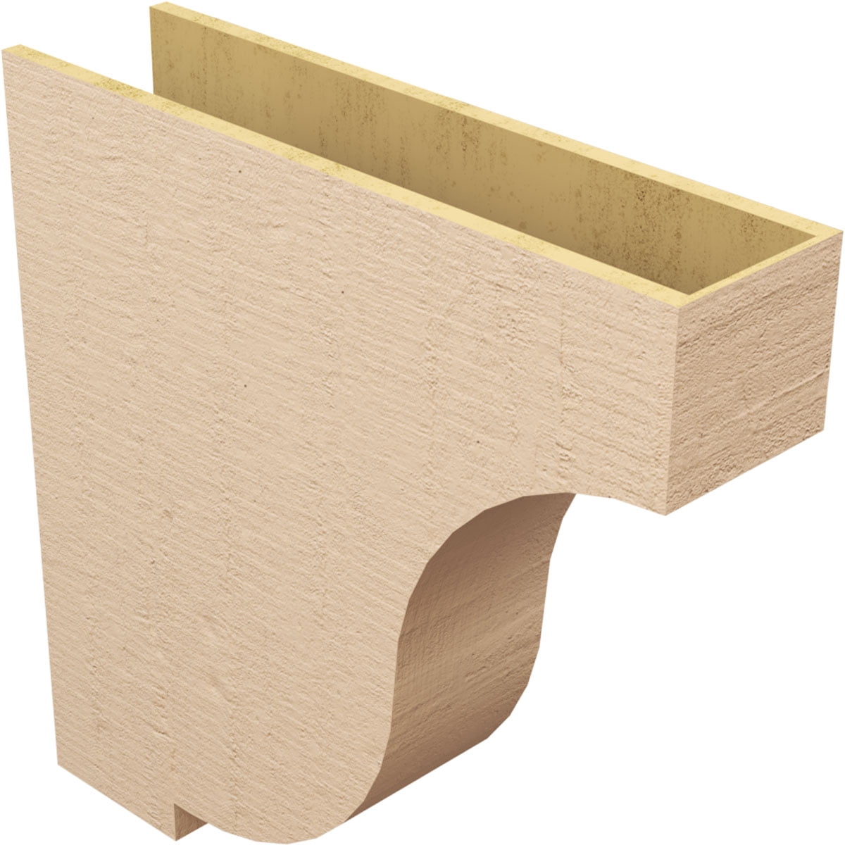 9"W x 36"D x 36"H Thin Van Buren Rough Cedar Woodgrain TimberThane Corbel, Primed Tan