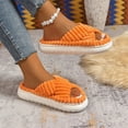 thumbnail image 6 of Winter Furry Strap Slippers for Women Soft Plush Indoor Flat Footwear Casual Home Comfort Open Toe Cozy Slip-ons, 6 of 9