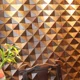 thumbnail image 5 of Panel difusor acústico de mosaico de madera maciza con triángulos 3D, arte para restaurante, música, tienda de arte, sala de video, estudio de grabación, decoración de pared, 5 of 5