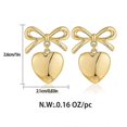 thumbnail image 5 of Gold Heart Dangle Earrings For Women, Ribbon Bow Dangle Earrings, Gift for Valentine's Day Anniversary Birthday, 5 of 5