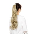 thumbnail image 3 of Drawstring Ponytail Hair Extension 20" 22" Curly Wavy Straight Hairpiece One Piece Ponytail Extension Long Pony Tails for Women(Natural Black/Dark Brown), 3 of 8