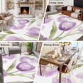 thumbnail image 3 of Rectangle Rug 6x9ft Area Rug, Spring Purple Flower Petals on White Area Rugs for Living Room Bedroom, Watercolor Floral Floor Mat Non-Slip Non-Shedding Carpet Indoor Accent Rugs, 3 of 9