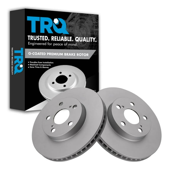 TRQ Front Brake Rotors Set Vented Premium G-Coated Fits Select 2011-2017 Lexus CT200h 2010-2015 Toyota Prius 2012-2015 Prius Plug-In