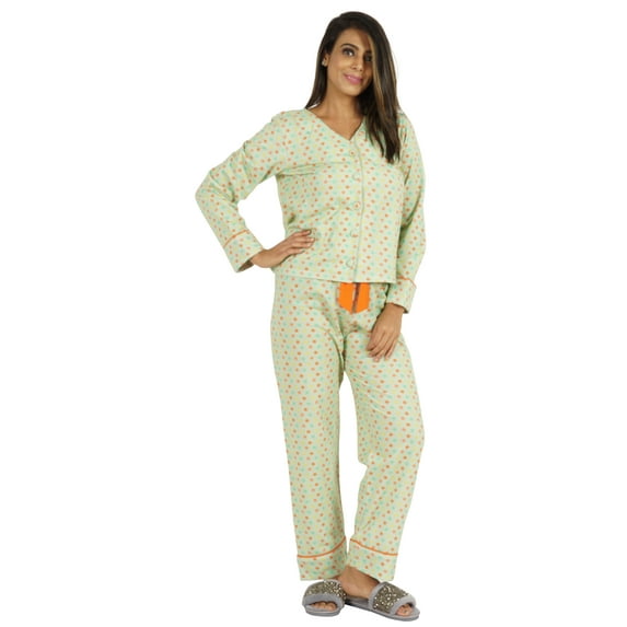 Bimba Women Printed Nightwear 2 Pcs Sleepwear Set Top & Pyjama PJ Set For Women Cotton