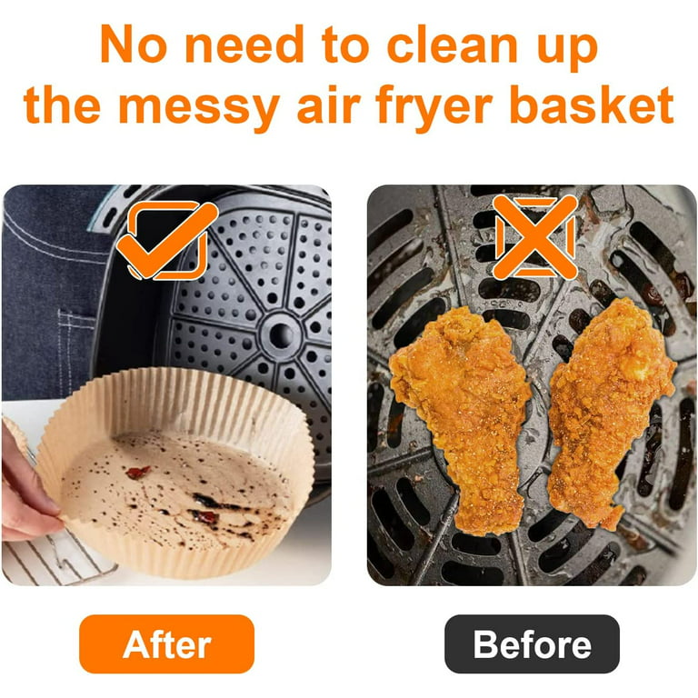 NINJA Air Fryer Liners Disposable (Fits 2-5 QT) – 150 Pcs Air Fryer  Disposable Paper Liner, Airfryer Paper Liners for Air Fryer Basket  Water-proof 