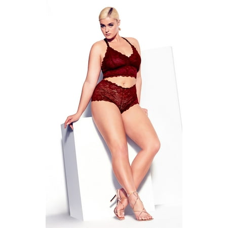 

Fox & Royal Women s Plus Size Kira Lace Bralette - Pomegranate