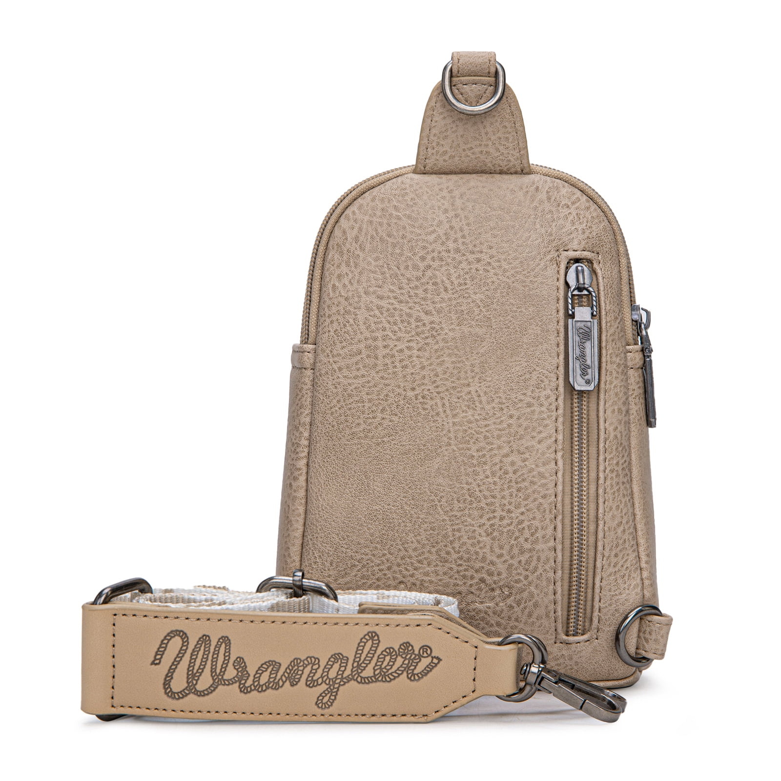 Wrangler Cow Print Crossbody Bags for Women Western Sling Bag with Adjustable Starp Cross Body Purse, Tan