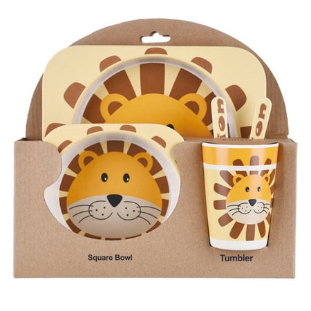 

5Pcs Baby Bamboo Bowl Baby Feeding Tableware New Year Gift Bowl Set D
