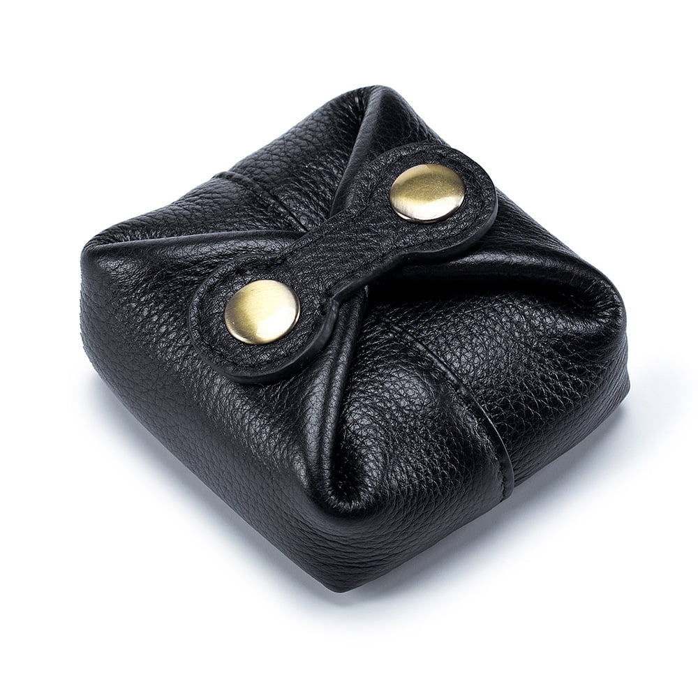 Small Leather Coin Purse Coin Purse Small Black