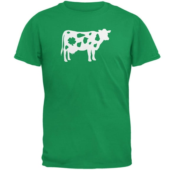 St. Patrick's Day Silhouette Cow Mens T Shirt Irish Green SM