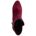 thumbnail image 4 of RIALTO Womens Burgundy Stretch Gore Padded Button Accent Cairo Almond Toe Stiletto Zip-Up Booties 10 M, 4 of 4