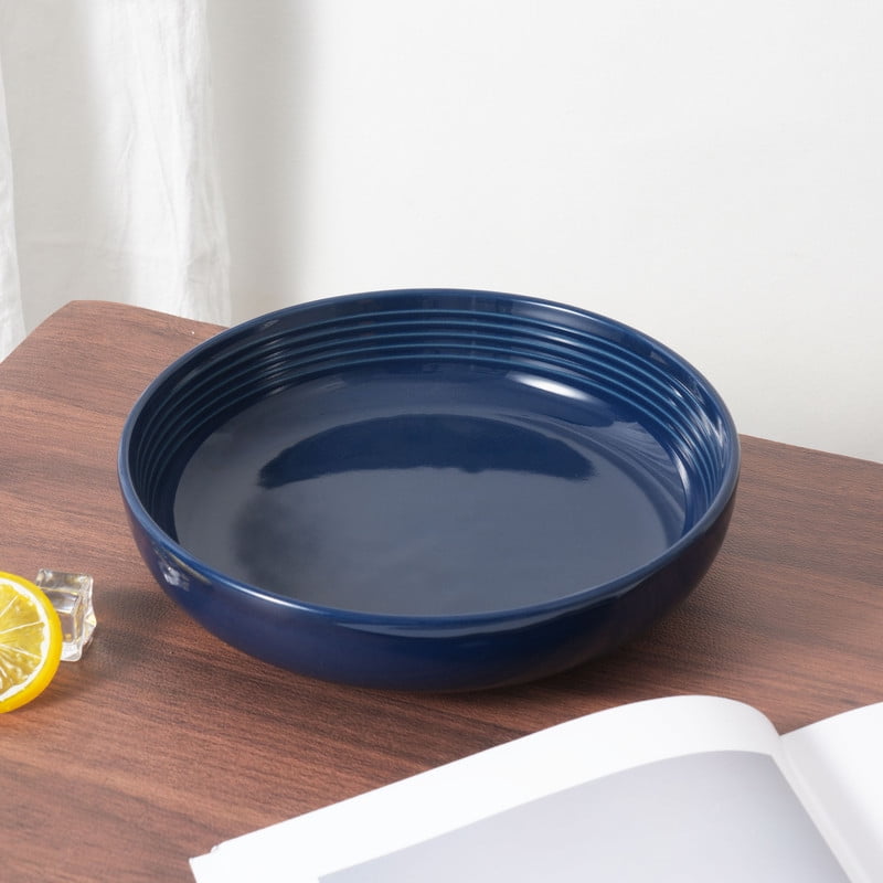 (3 pack) Mainstays Chiara Stoneware Navy Round Dinner Bowl