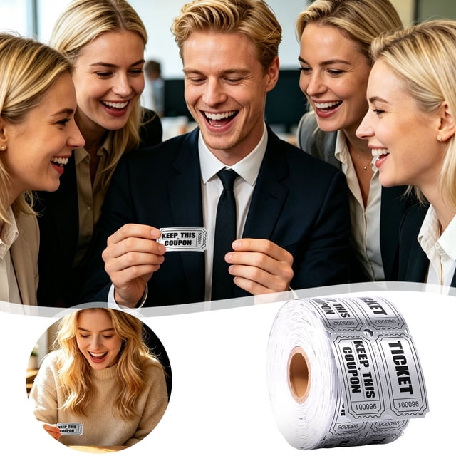 Double Raffle With Consecutive Serial Numb 50/50 Raffle Double Roll For Events Entry Class & Prizes