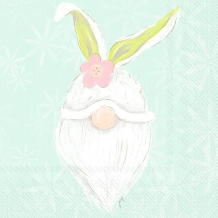 Boston International - 3-Ply 5" Cocktail Napkins 20 Count - Bunny Gnome