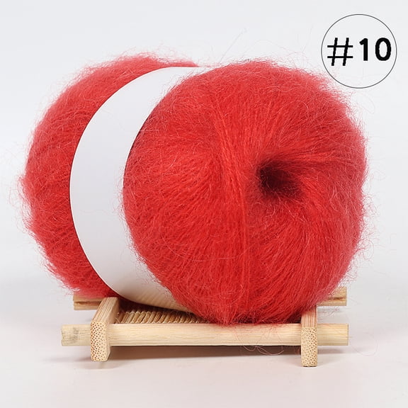 ERDOUY 1 Roll 50g Ultra Soft Fuzzy Fluffy Fine Thin Mohair Yarn, Premium Crocheting & Knitting Yarn for Sweater, Scarf, Hat, Blanket, Rug & Crafts, Red