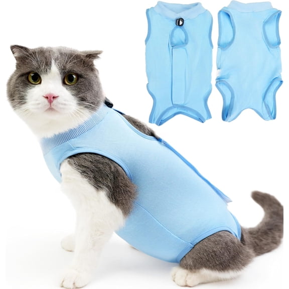 Cat Recovery Suit for Abdominal Wounds or Skin Diseases,Kitten Onesie for Cats After Surgery Wear Surgical Spay Suit for Female Cats Kitten Cone of Shame Alternative